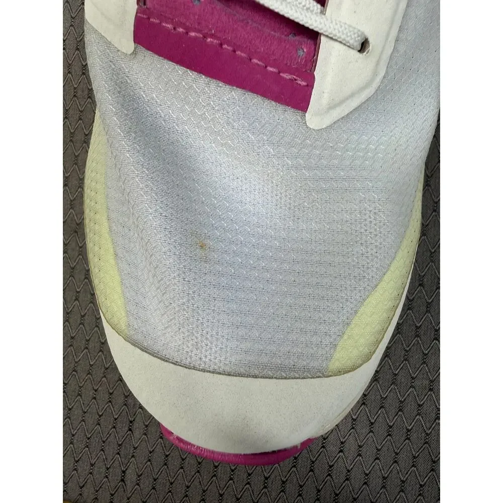 On Shoes Womens Size 11 White Pink Yellow Mesh Running CloudTec Road Sneakers